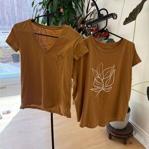 Madewell Two-Piece Short Sleeve Tee Set in Warm Brown